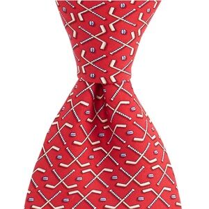 Vineyard Vines Red Crossed Hockey Stick Patterned Tie